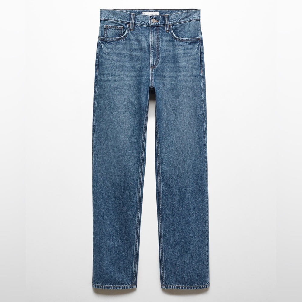 Mango Comfort Straight Leg Medium Wash Jeans